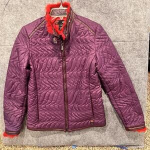 VERSACE Sport Alias S.P.A Quilted Coat Purple Women's Size 38 From Italy Like NW